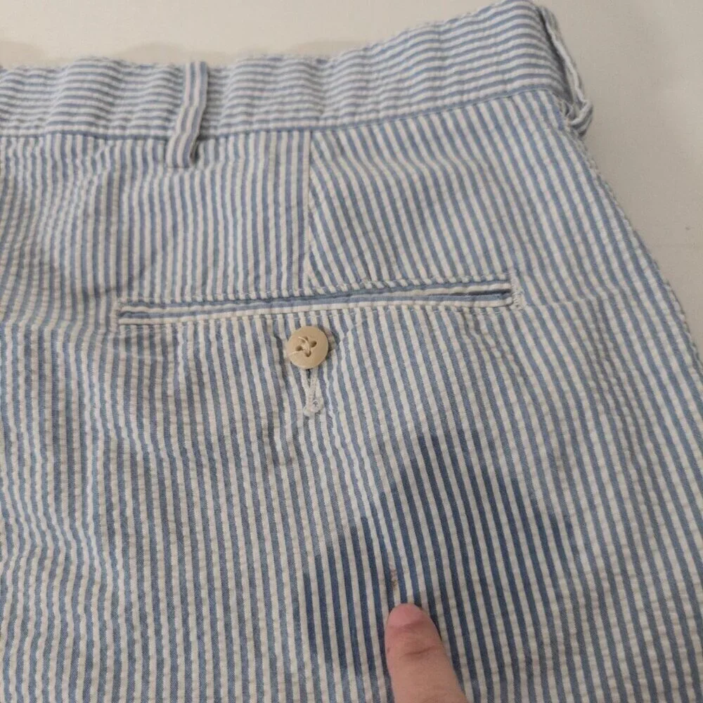 Polo Ralph Lauren Seersucker Stripe Shorts Mens Size 42 Blue Preppy Casual